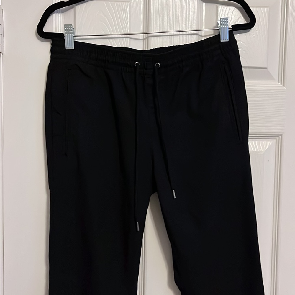 Black pants with adjustable waist